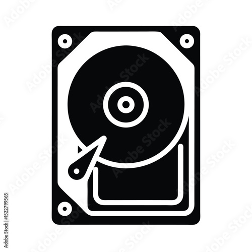 Hard Disk Icon Outline Vector Illustration
