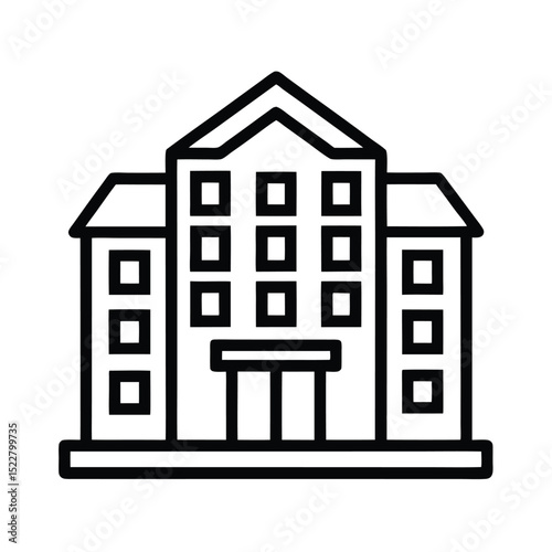 Hotel Icon Outline Vector Illustration