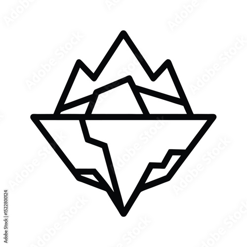 Iceberg Drifting Icon Outline Vector Illustration