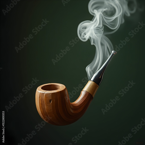 Wooden pipe smoke with clover