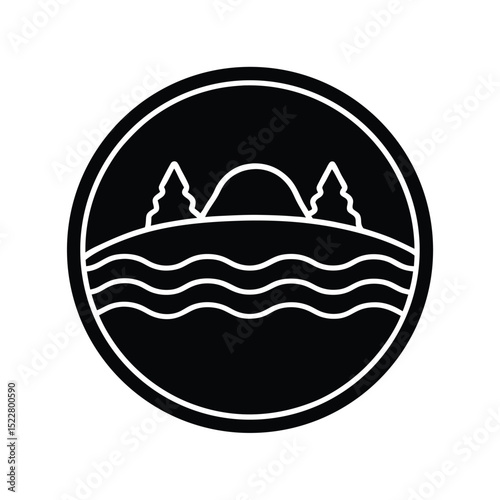 Lagoon Icon Outline Vector Illustration