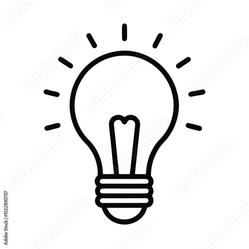 Lightbulb Icon Outline Vector Illustration