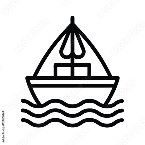 Marina Icon Outline Vector Illustration