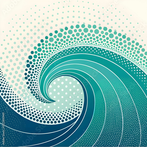 wave style halftone design background vector