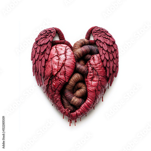 Anguish and Entanglement A Sculptural Heart with Wings
