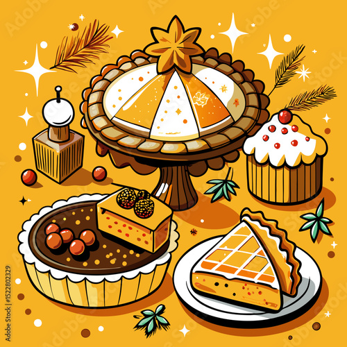 Festive Sweet Holiday Treat SVG – Cute Christmas Desserts & Candy Vector for Crafts, Stickers, and Party Decor