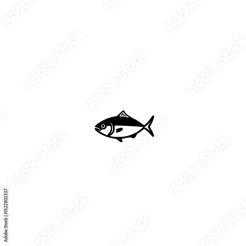 Swimming tuna icon in ocean wildlife