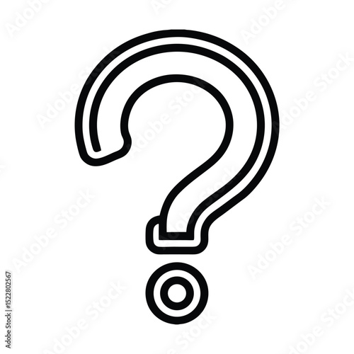 Question Mark Icon Outline Vector Illustration