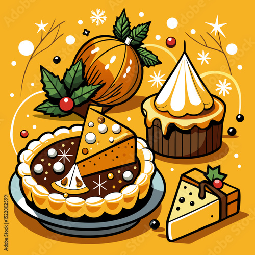 Festive Sweet Holiday Treat SVG – Cute Christmas Desserts & Candy Vector for Crafts, Stickers, and Party Decor