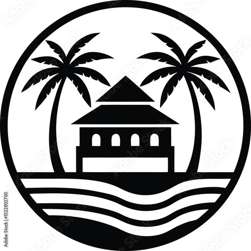 Resort Icon Outline Vector Illustration