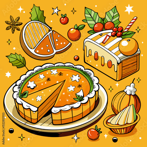 Festive Sweet Holiday Treat SVG – Cute Christmas Desserts & Candy Vector for Crafts, Stickers, and Party Decor