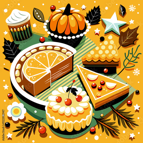 Festive Sweet Holiday Treat SVG – Cute Christmas Desserts & Candy Vector for Crafts, Stickers, and Party Decor
