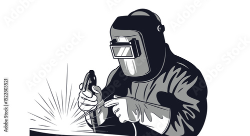 Skilled Welder at Work Precision Metalwork and Welding Expertise