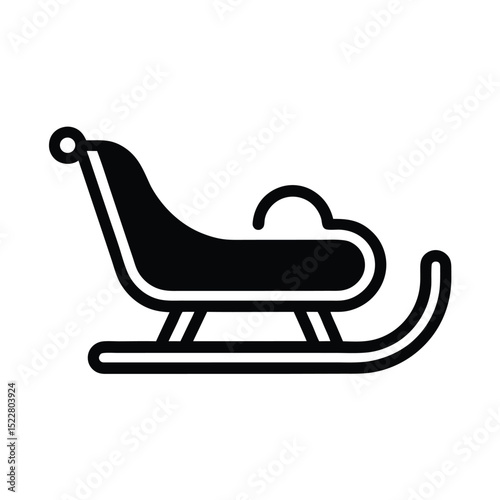 Sled Icon Outline Vector Illustration