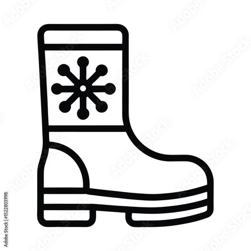 Snow Boots Icon Outline Vector Illustration