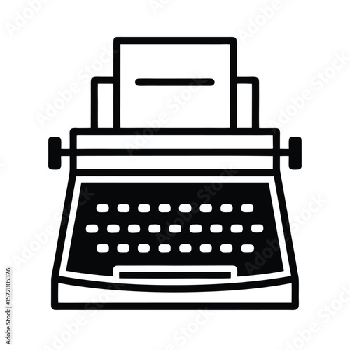 Typewriter Icon Outline Vector Illustration