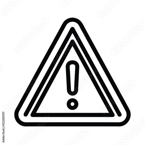 Warning Icon Outline Vector Illustration