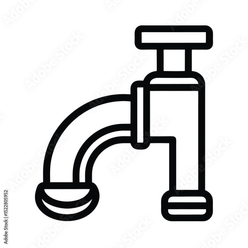 Water Pipe Icon Outline Vector Illustration