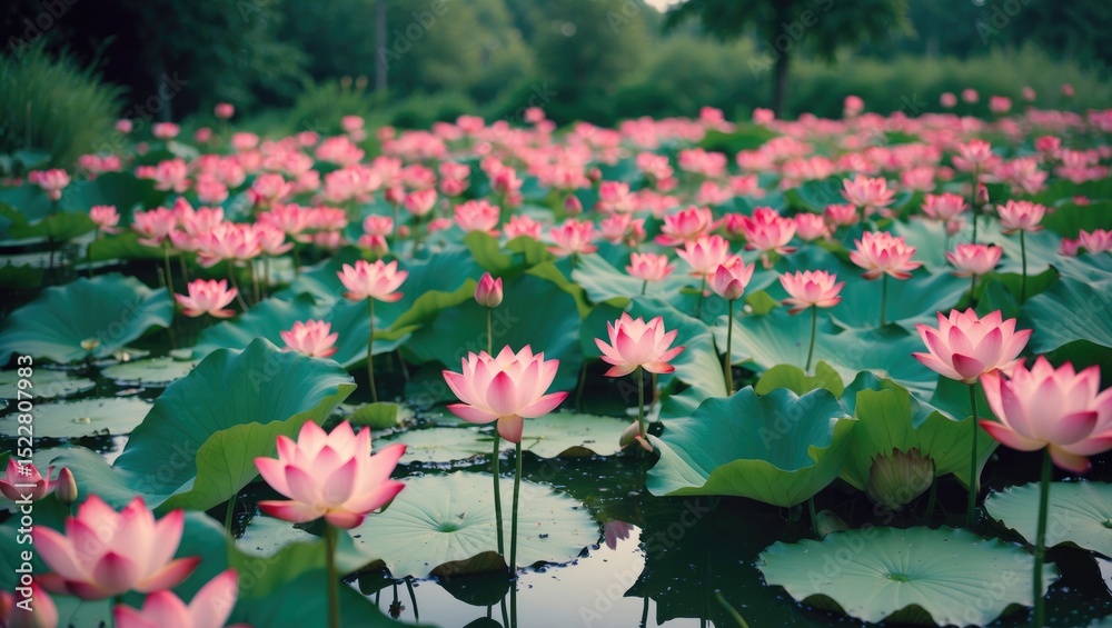 Fototapeta premium The Pink Flowers Lotus in the Pond.