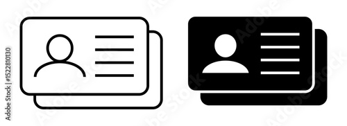 Employee clerk card, driver license, identification card icon. ID Card icon.