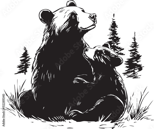 animal, mammal, sketch, cat, vector, pet, drawing, wildlife, dog, nature, fur, hand drawn, illustration, wild, cute, isolated, black, head, tail, domestic animal, bear, white, kitten, isolated on whit