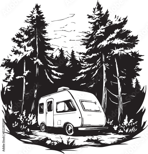 bus, car, truck, vehicle, camping, travel, camper, transport, van, rv, isolated, transportation, caravan, trailer, vintage, white, motorhome, vacation, retro, road, red, illustration, wheel, home, aut