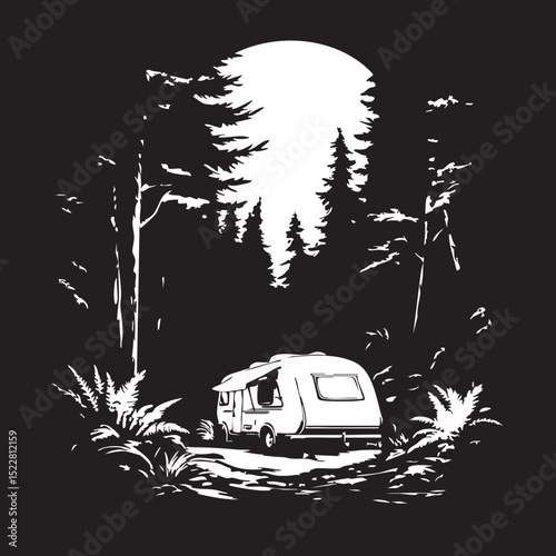bus, car, truck, vehicle, camping, travel, camper, transport, van, rv, isolated, transportation, caravan, trailer, vintage, white, motorhome, vacation, retro, road, red, illustration, wheel, home, aut