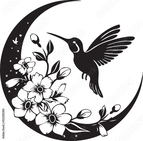 bird, vector, flower, illustration, silhouette, eagle, nature, animal, wing, flying, art, design, floral, feather, pattern, birds, leaf, dove, pigeon, fly, black, decoration, wings, symbol, colibri