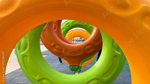 Playground, exercise of motor development. Outdoors, development and portrait of kids for playing, freedom and summer adventure with smile.