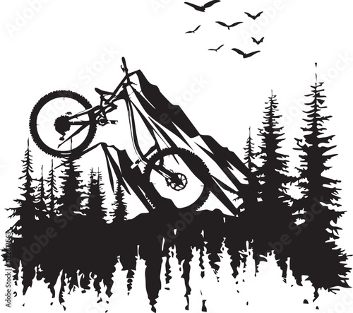 bicycle, bike, isolated, sport, wheel, cycle, cycling, transport, white, pedal, vector, black, illustration, vehicle, vintage, mountain, old, ride, race, silhouette, seat, frame, transportation, bikin