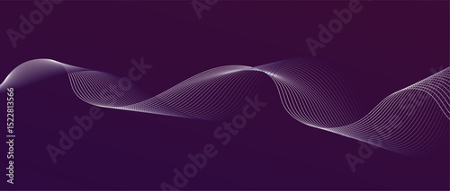 Abstract wave lines in color gradient on minimalist background. Futuristic and dynamic look, perfect for tech, digital, and modern design projects.