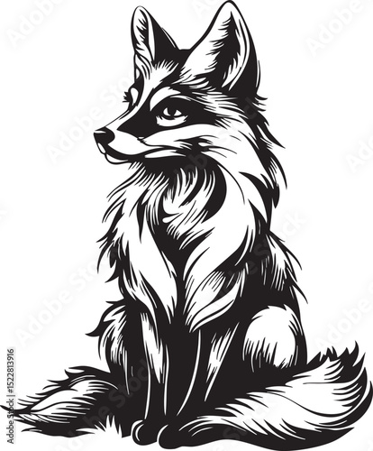 fox, animal, wolf, cartoon, vector, head, dog, illustration, wild, wildlife, mammal, tattoo, fur, cat, nature, red fox, canine, drawing, cute, mascot, black, design, predator, coyote, beast