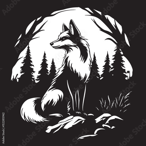 fox, animal, wolf, cartoon, vector, head, dog, illustration, wild, wildlife, mammal, tattoo, fur, cat, nature, red fox, canine, drawing, cute, mascot, black, design, predator, coyote, beast
