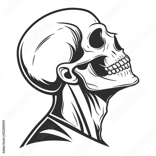skull silhouette black and white