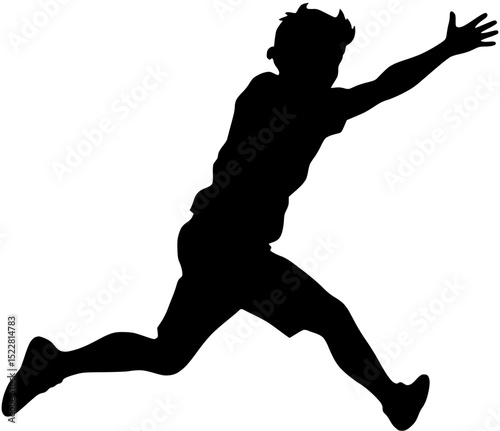 Silhouette of a Person Jumping or Reaching in the Air