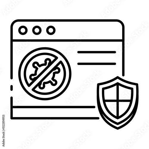 This Antivirus icon is suitable for Network Security, Digital Security, etc