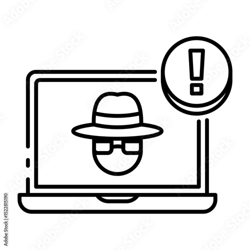 This Spyware icon is suitable for Network Security, Digital Security, etc