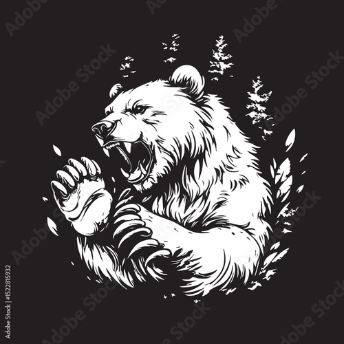 animal, sketch, mammal, vector, wildlife, nature, dog, illustration, drawing, pet, bear, black, fur, shaggy, white, hand drawn, wild, isolated, tail, head, isolated on white, cat, cute, predator, art
