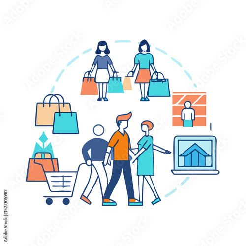 Shopping concept Icon set Business, shopping bot, shopping platform, hot sale, cloth shop, pet shop, shopping hours, motor shop,