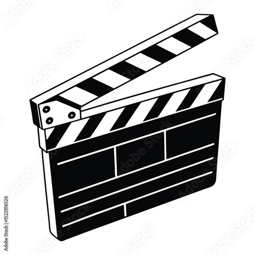 film clapper board silhouette black and white