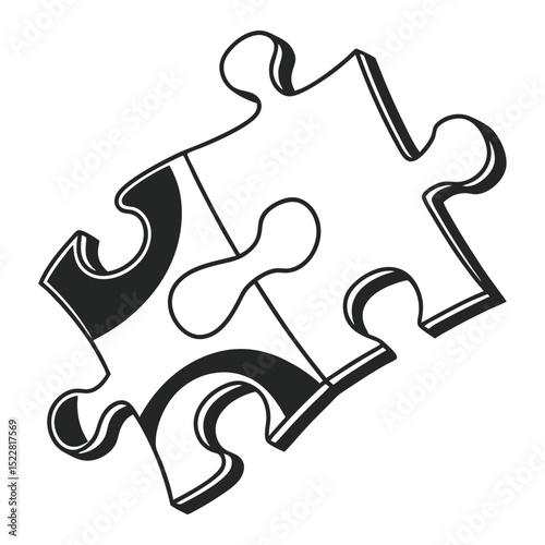 puzzle piece silhouette black and white