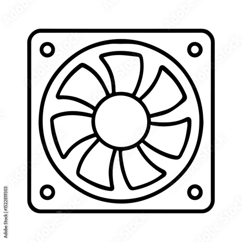computer cooler icon on white background vector
Vector line icon technology computer