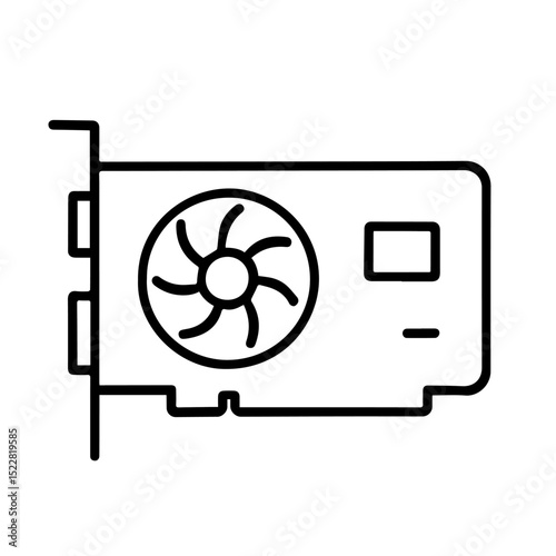computer video card icon on white background vector
Vector line icon technology computer