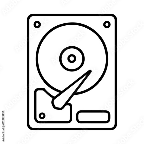 computer internal hard drive icon on white background vector
Vector line icon technology computer