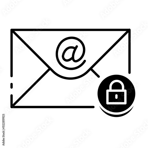 This Secure Email icon is suitable for Network Security, Digital Security, etc