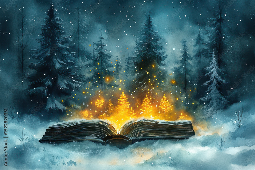 Obraz premium A book with flames rising from its pages.