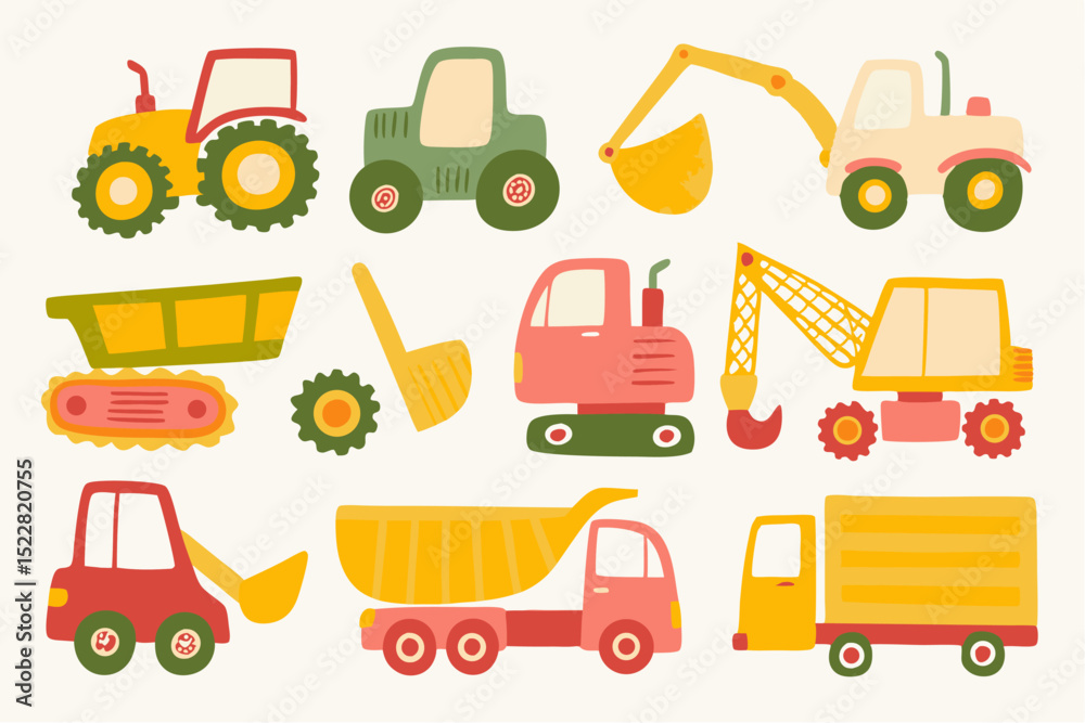 Naklejka premium Set of Transport Icons – Vehicle and Transportation Vector Symbols