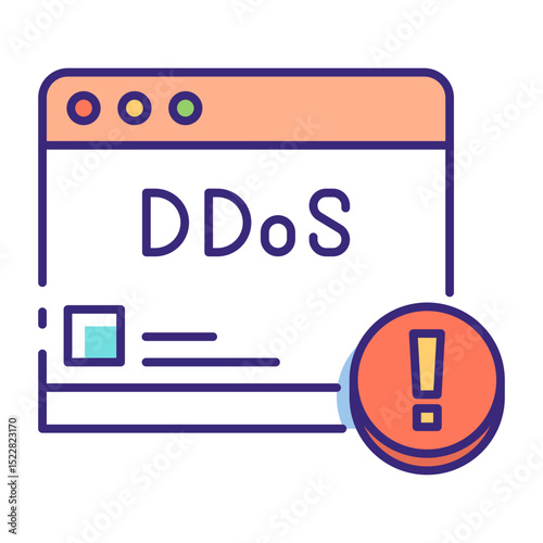 This DDoS Attack icon is suitable for Network Security, Digital Security, etc