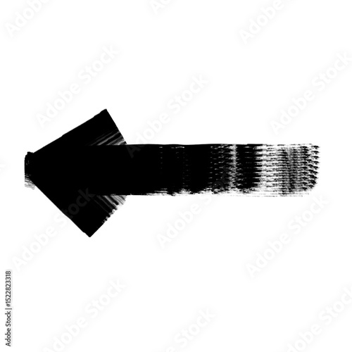 Grunge arrow vector icon. Design quirky brush line, Doodle emphasis hand drawn arrow, paint mark.
