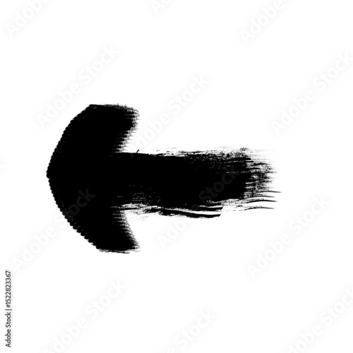 Grunge arrow vector icon. Design quirky brush line, Doodle emphasis hand drawn arrow, paint mark.